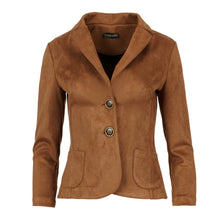 Load image into Gallery viewer, Brown Alcantara-Look Fitted Jacket