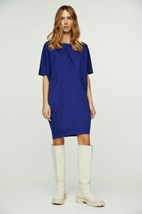 Royal Blue Batwing Style Dress with Pockets