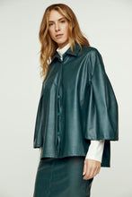 Load image into Gallery viewer, Dark Green Faux Leather Jacket