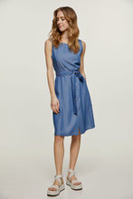 Load image into Gallery viewer, Sleeveless Dress with Belt and Button Detail