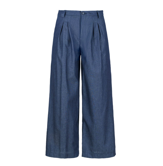 Denim Style Wide Leg Pants