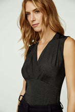 Load image into Gallery viewer, Black Faux Wrap Style Sleeveless
