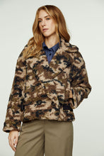 Load image into Gallery viewer, Print Faux Fur Button Jacket