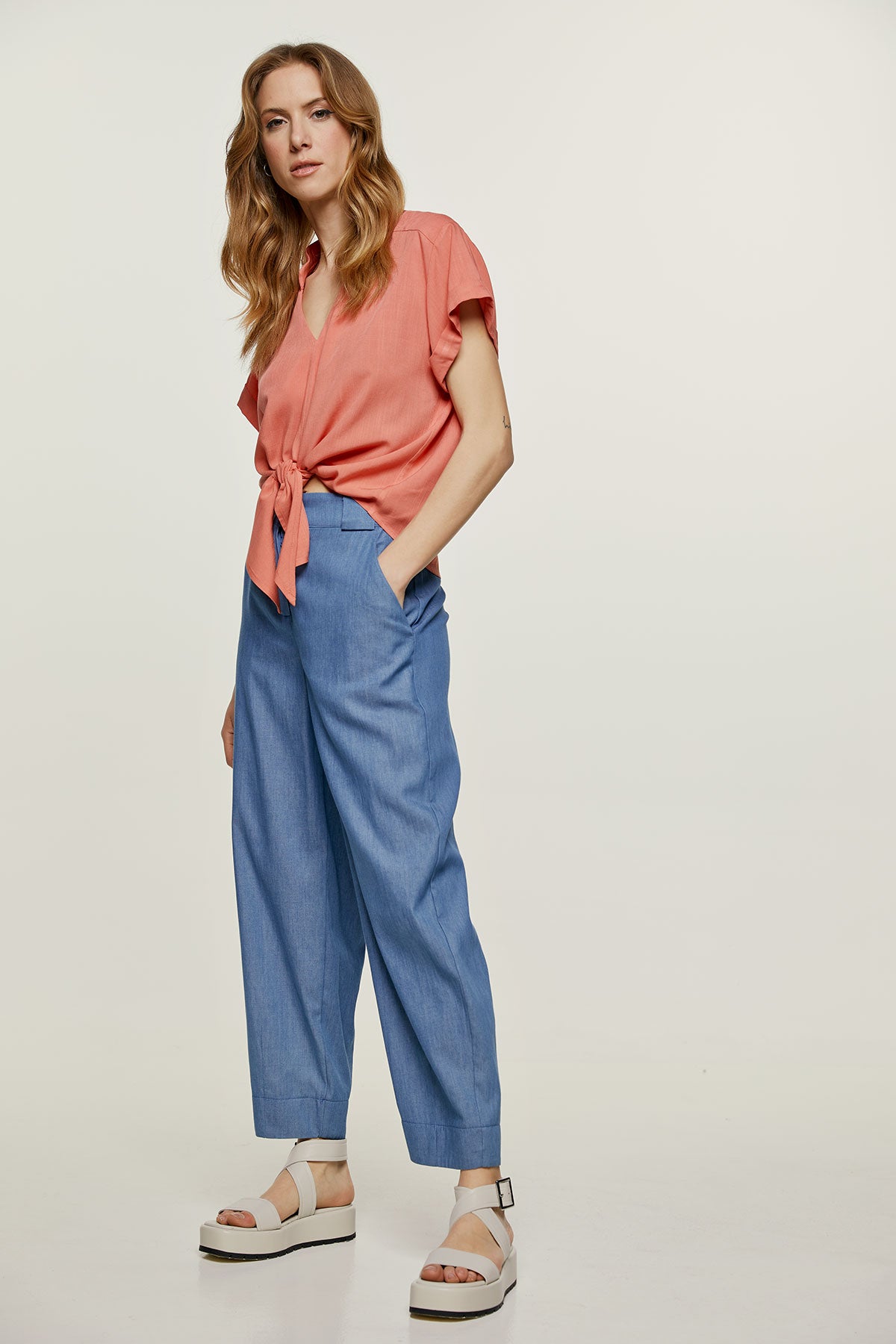Loose Fit Denim Style Pants