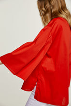 Load image into Gallery viewer, Red Wide Sleeve Blouse