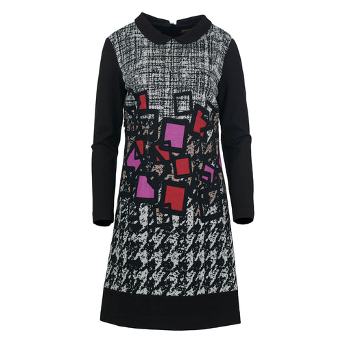 Long Sleeve Print Dress with Peter Pan Collar