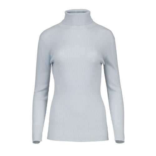 Fitted Polo Neck Wool Blend Top