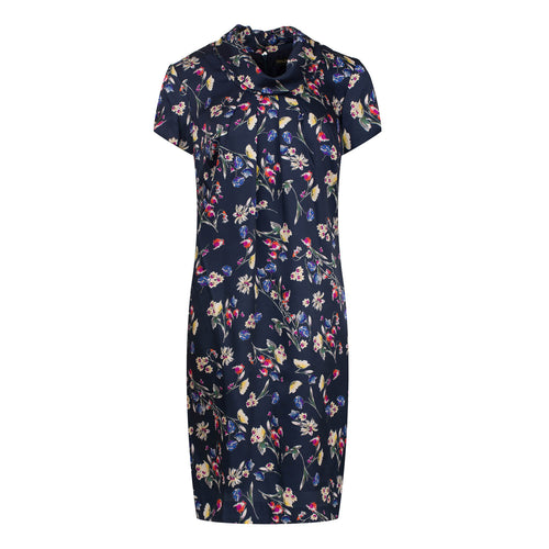 Floral Print Viscose Short Sleeve Dress