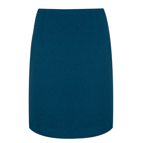 Petrol Wool Coat Fabric Mini Skirt