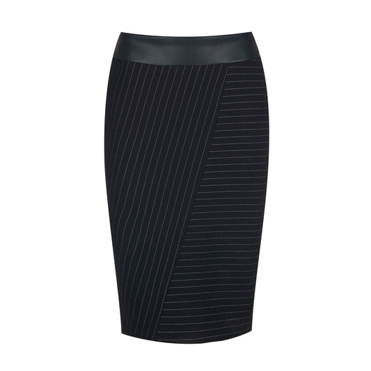 Striped Punto di Roma Midi Skirt