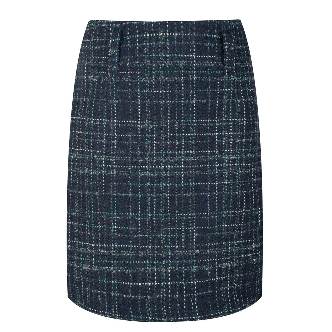 Check Wool Coat Fabric Mini Skirt
