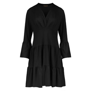 Black Jersey Tiered Dress