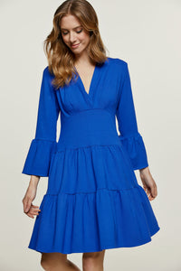Royal Blue Jersey Tiered Dress