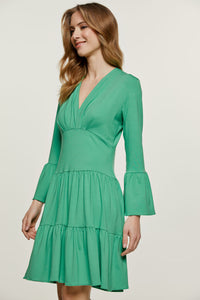 Green Jersey Tiered Dress