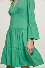 Load image into Gallery viewer, Green Jersey Tiered Dress