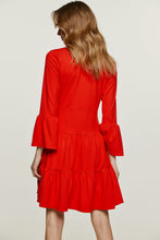 Load image into Gallery viewer, Red Jersey Tiered Dress