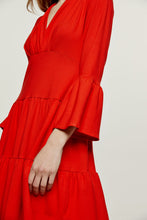 Load image into Gallery viewer, Red Jersey Tiered Dress