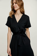 Load image into Gallery viewer, Black Belted Midi Dress