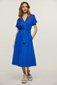 Royal Blue Belted Midi Dress