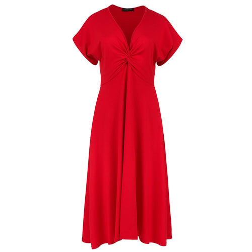 Red Knot Detail Midi Dress