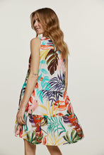 Load image into Gallery viewer, Ecru Leaf Print Sleeveless Dress