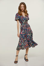 Load image into Gallery viewer, Print Ruffle Detail Wrap Dress