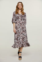 Load image into Gallery viewer, Print Ruffle Detail Midi Dress