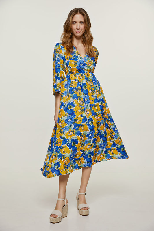 Floral Empire Line Midi Dress