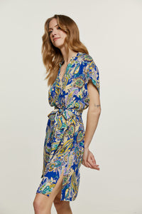 Paisley Print Dress with Slits