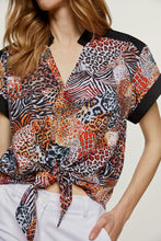 Load image into Gallery viewer, Tie Detail Print Top