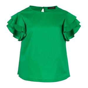 Green Frill Detail Top