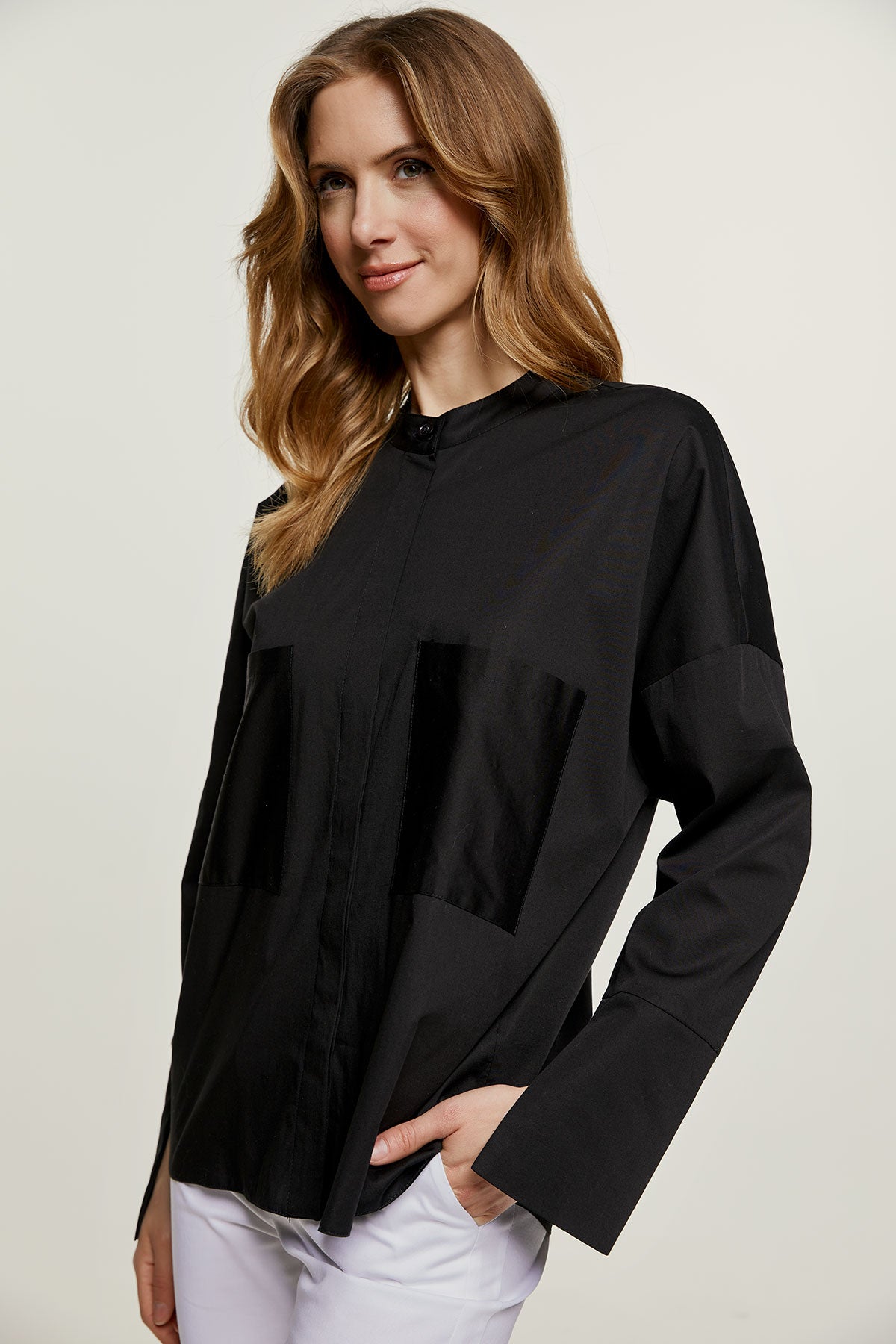 Black Pocket Detail Shirt