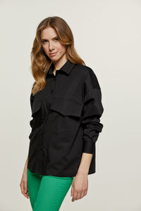 Black Poplin Style Shirt