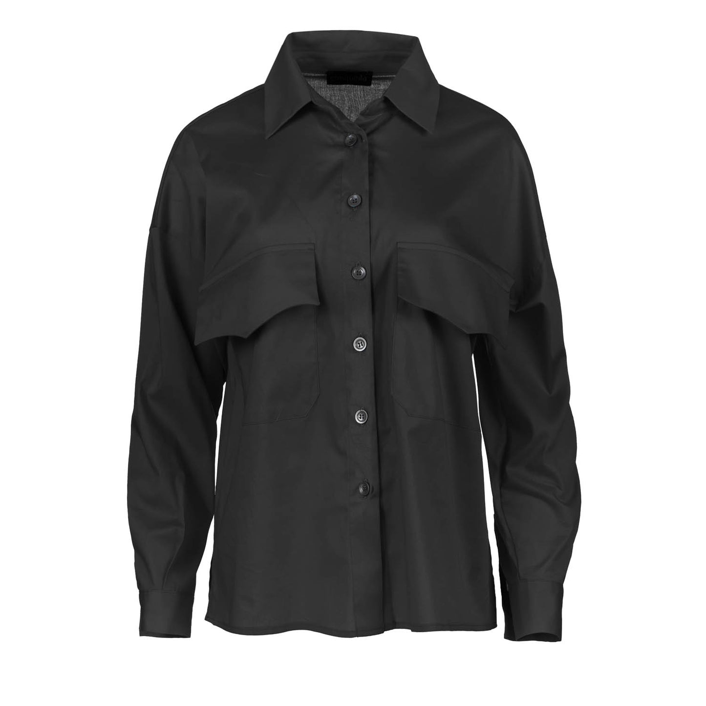 Black Poplin Style Shirt
