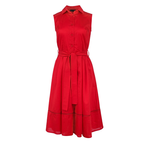 Red Button Dress with Pockets