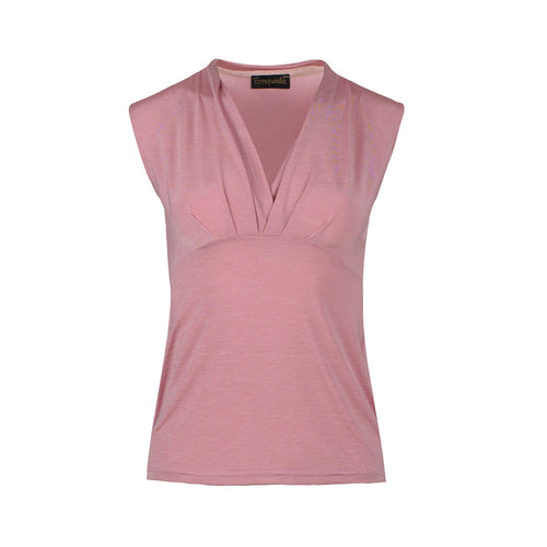 Pink Rose V Neck Top