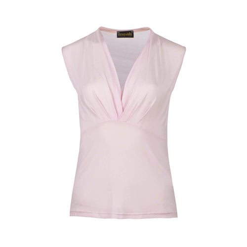 Rose Semi Sheer Tie Detail Top