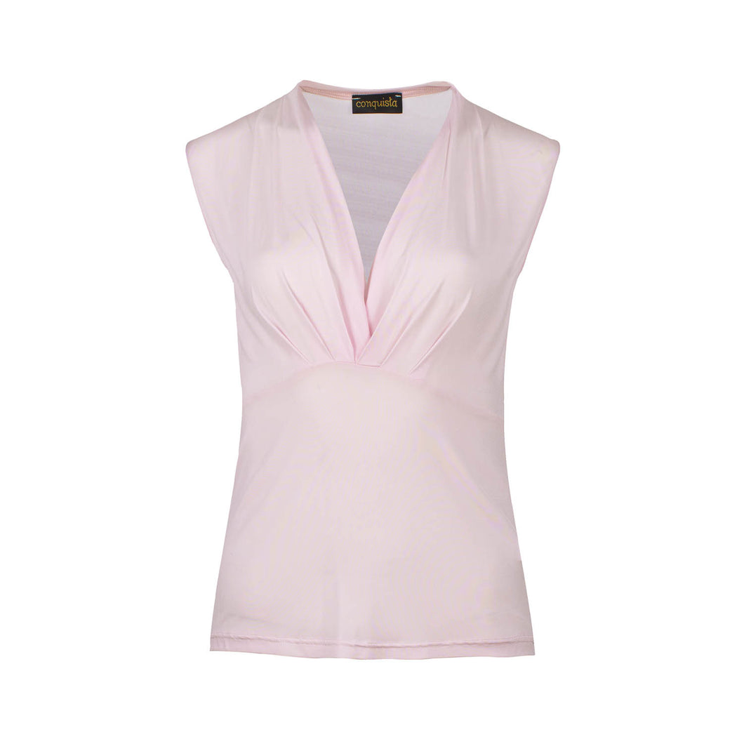 Rose Semi Sheer Tie Detail Top