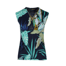 Load image into Gallery viewer, Print Navy V Neck Jersey Top