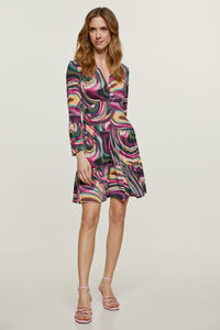 Print Mulberry Jersey Tiered Dress