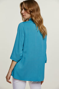 Turquoise V Neck Top