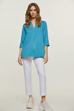 Load image into Gallery viewer, Turquoise V Neck Top