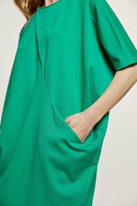 Green Punto di Roma Batwing Dress