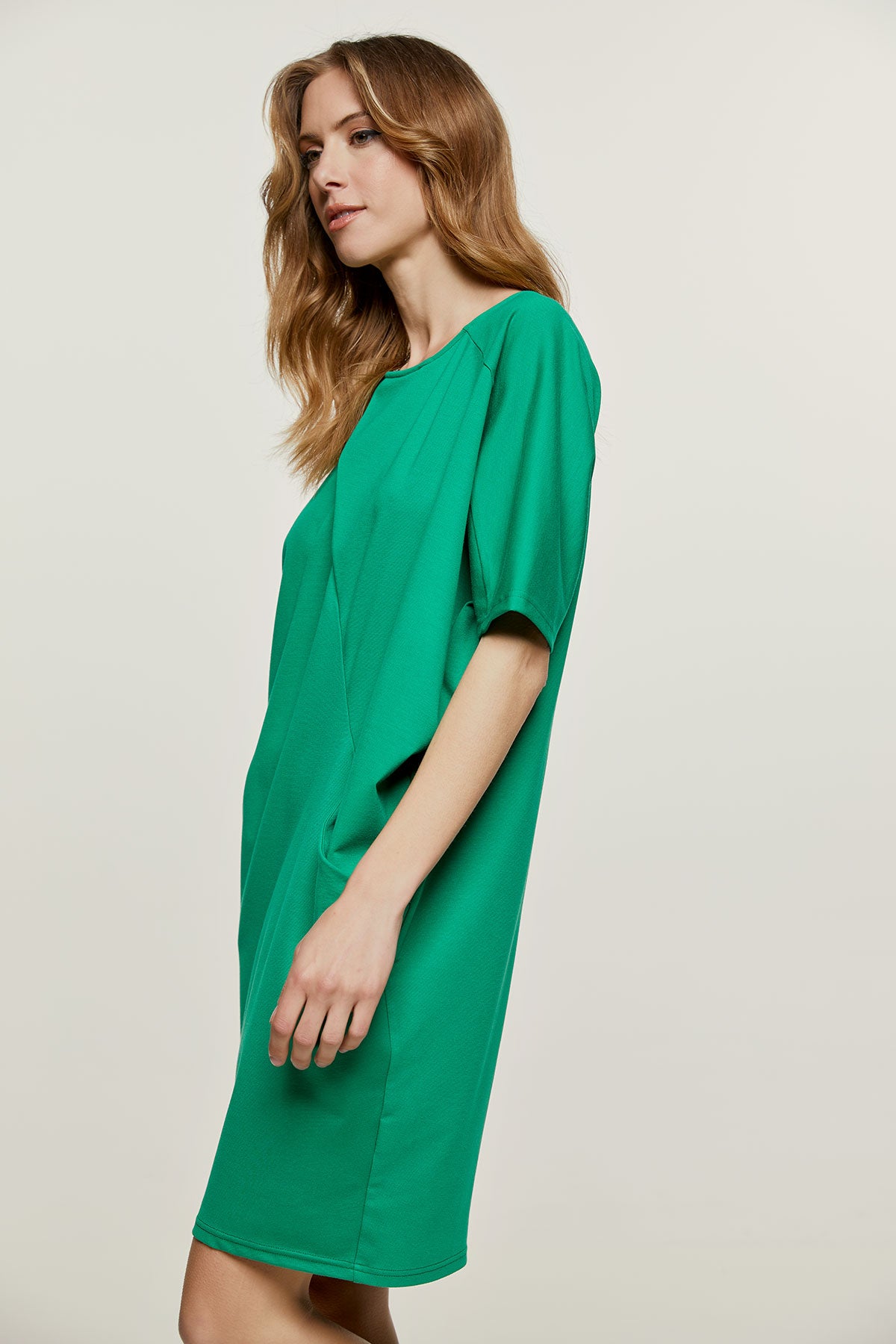 Green Punto di Roma Batwing Dress