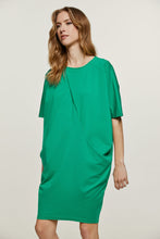 Load image into Gallery viewer, Green Punto di Roma Batwing Dress