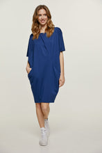 Load image into Gallery viewer, Blue Punto di Roma Batwing Dress