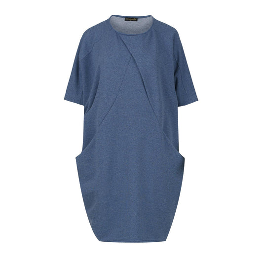 Blue Mélange Batwing Dress