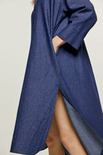 Load image into Gallery viewer, Indigo Midi Dress with Side Slits