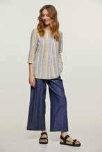 Load image into Gallery viewer, Striped Linen Style Top with Pockets