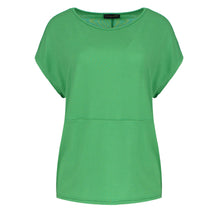 Load image into Gallery viewer, Green Stretch Jersey Boat Neckline Top